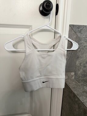 Nike White Racerback Medium-Support Sports Bra